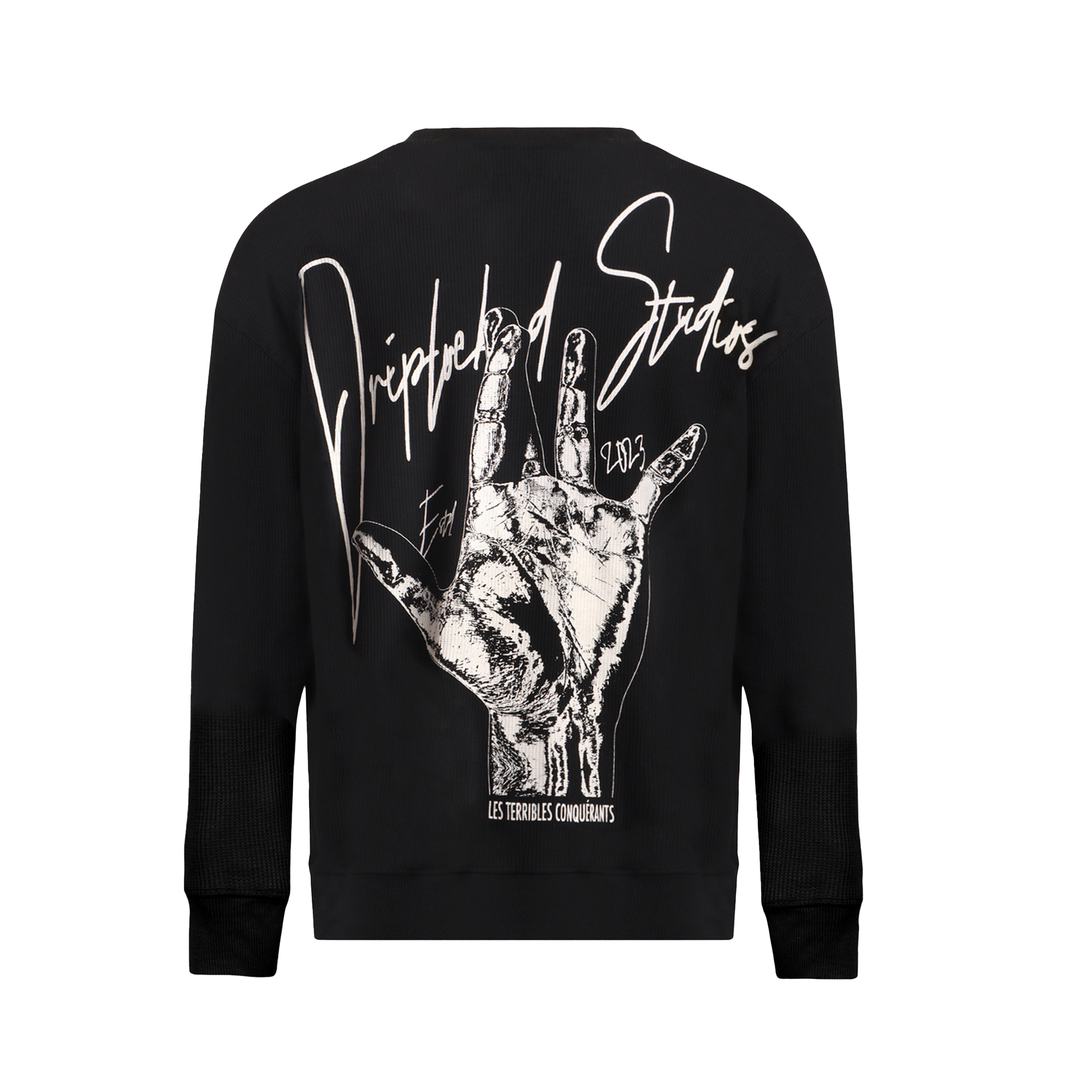 MAFIOSO LONG SLEEVE WAFFLE-KNIT SWEATER