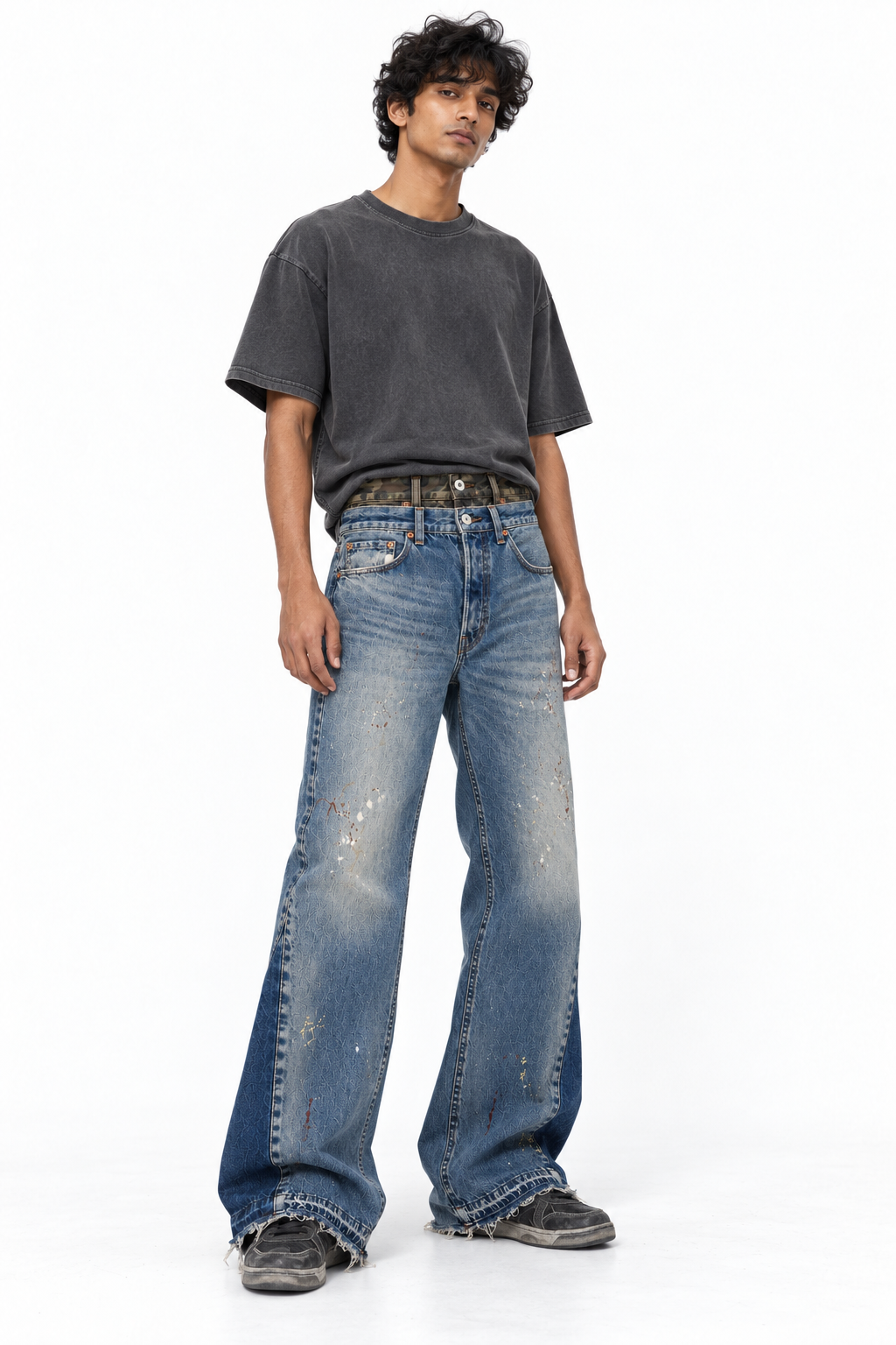 Flared Double-Waist Denims
