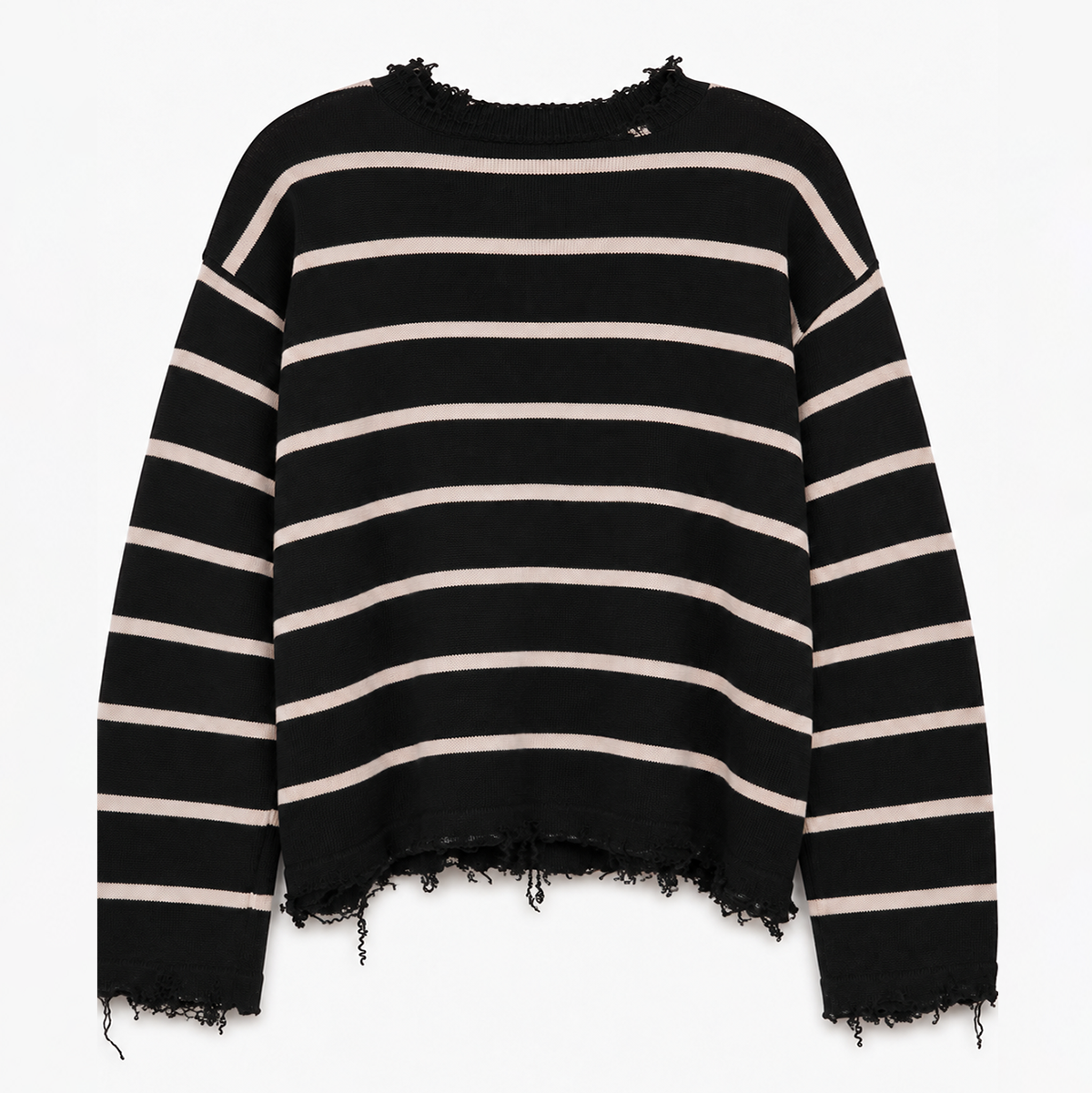 BONE-STRIPED SWEATER