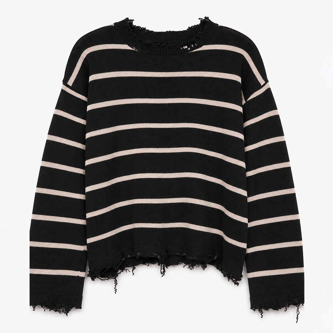 BONE-STRIPED SWEATER