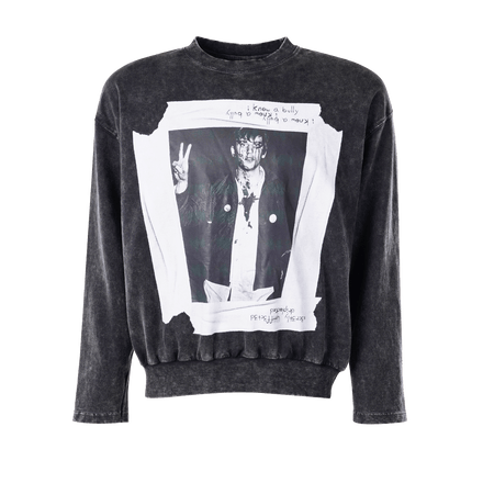 Stone wash sweater front view