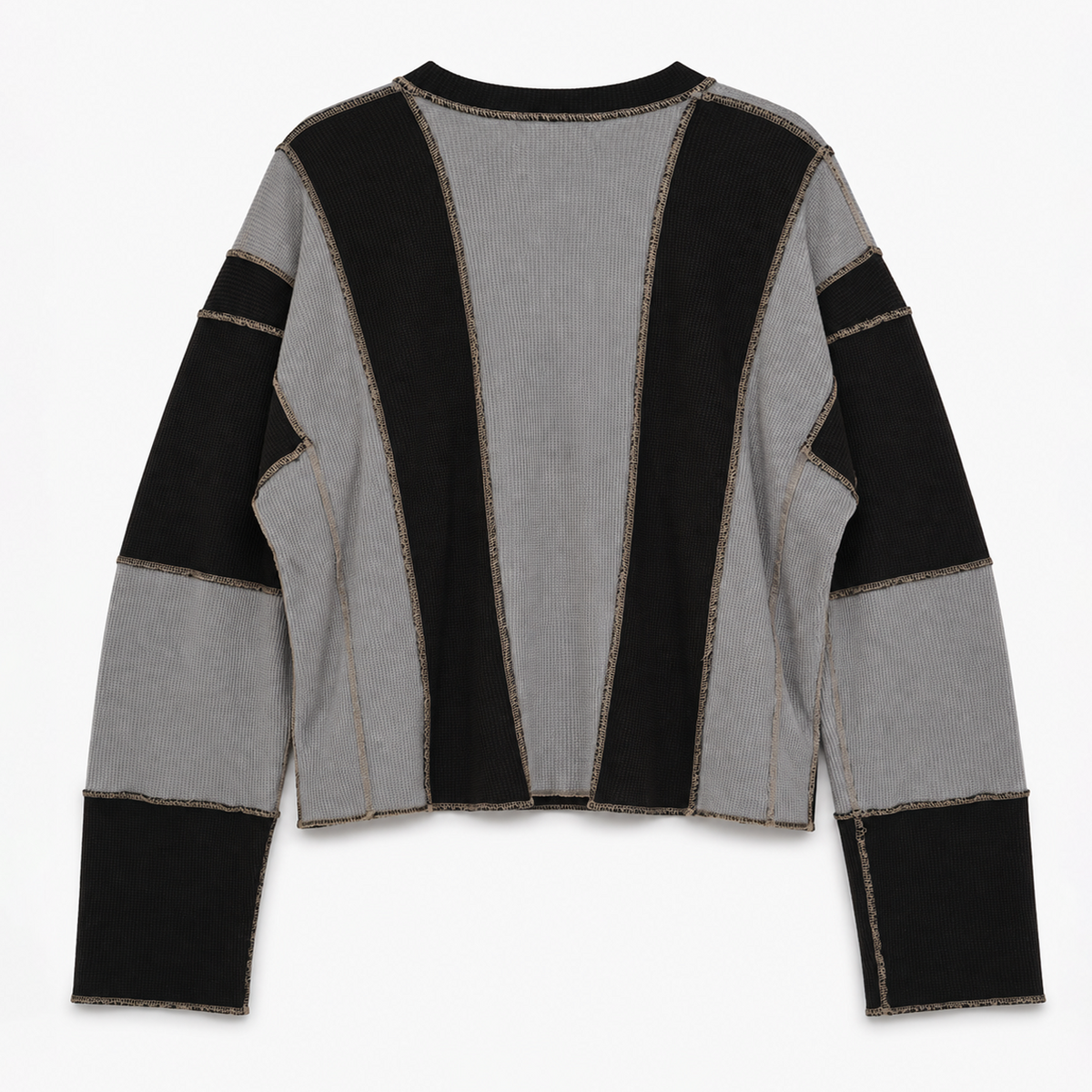 GREY/BLACK WAFFLE LS